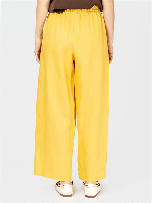 Pants in linen fabric with elastic waistband FABIANA FILIPPI | PAD275F310D8354031